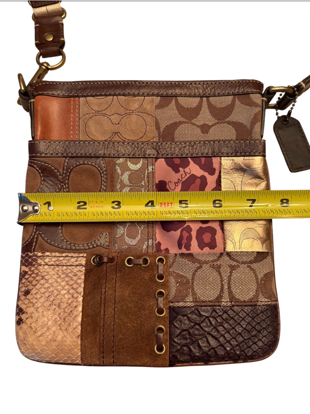 Y2K Coach Patchwork Animal Print Swingpack Crossbody (Style #40915). - Picture 6 of 8
